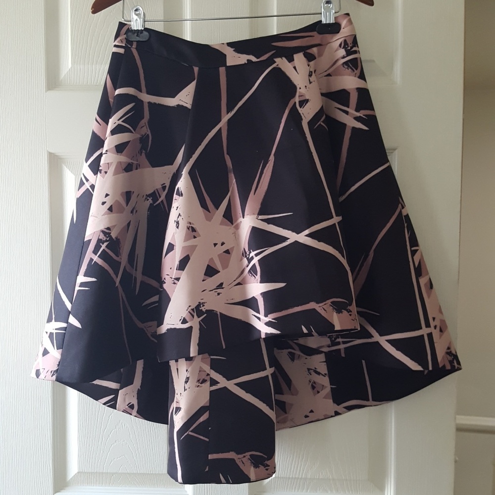 Halston Heritage Hi-lo Printed Structure Skirt